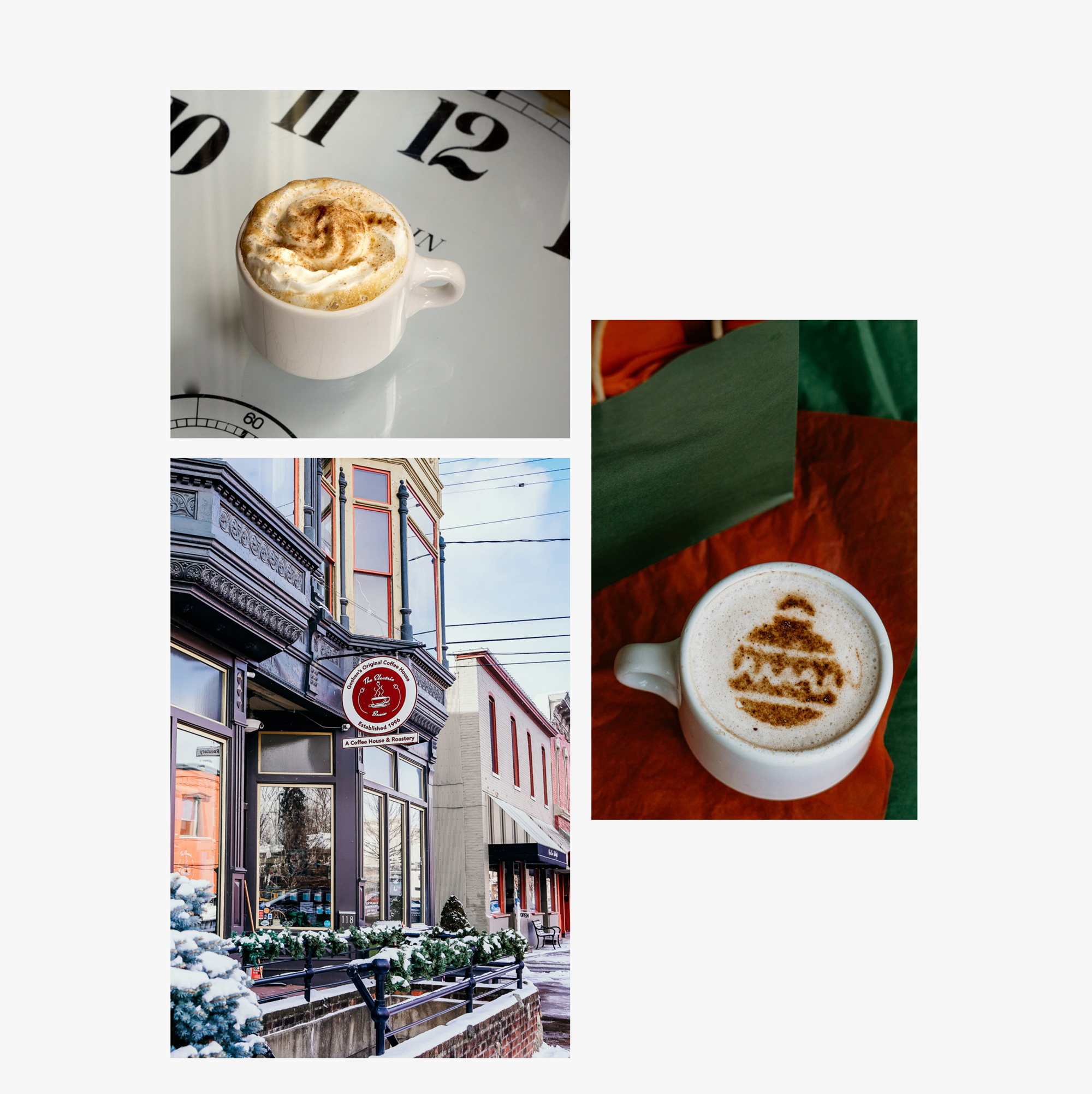 The Electric Brew Coffee shop in Goshen Indiana beautiful photography with their brand