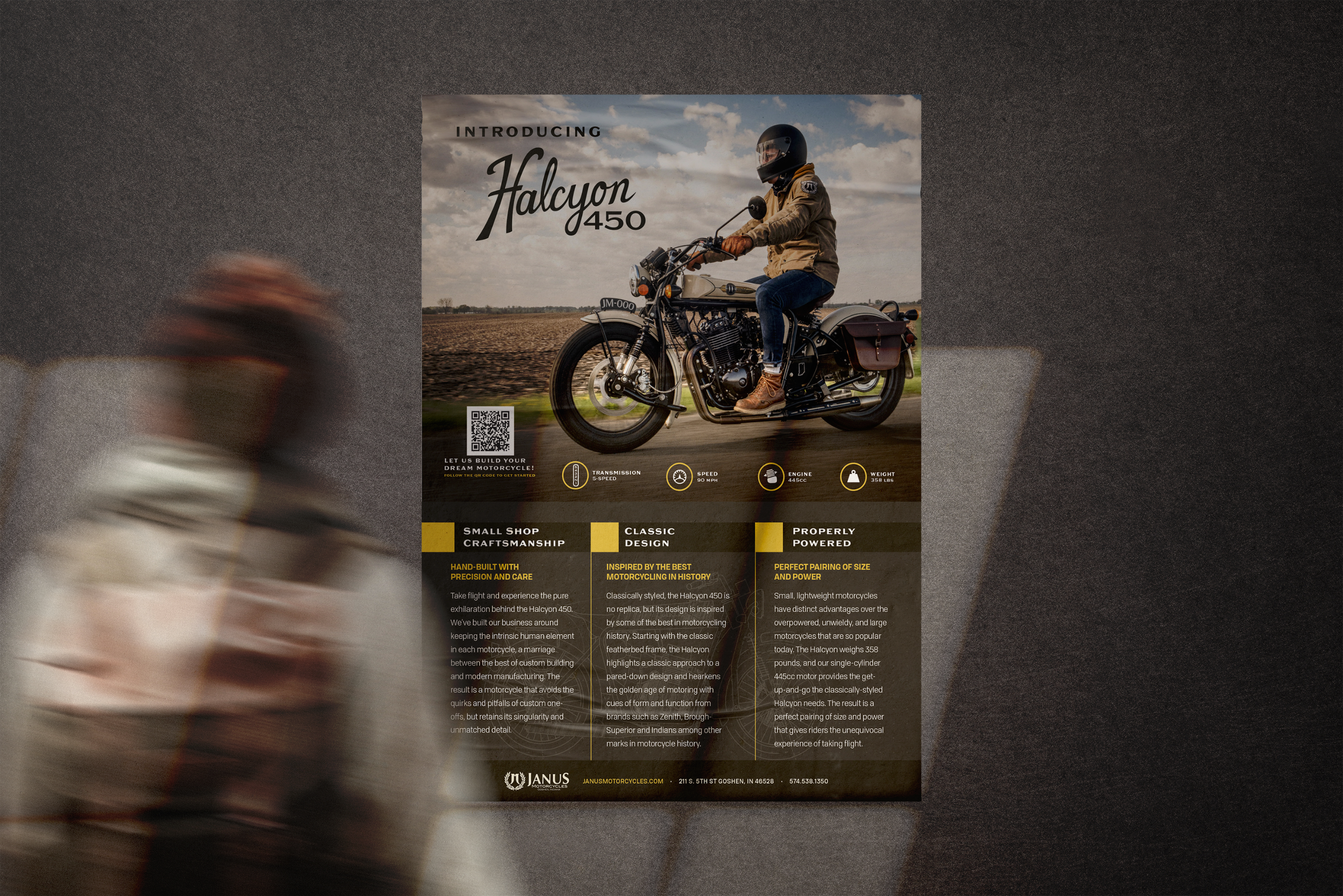 Janus Motorcycle portfolio Print Cell Phone laptop Mockup branding