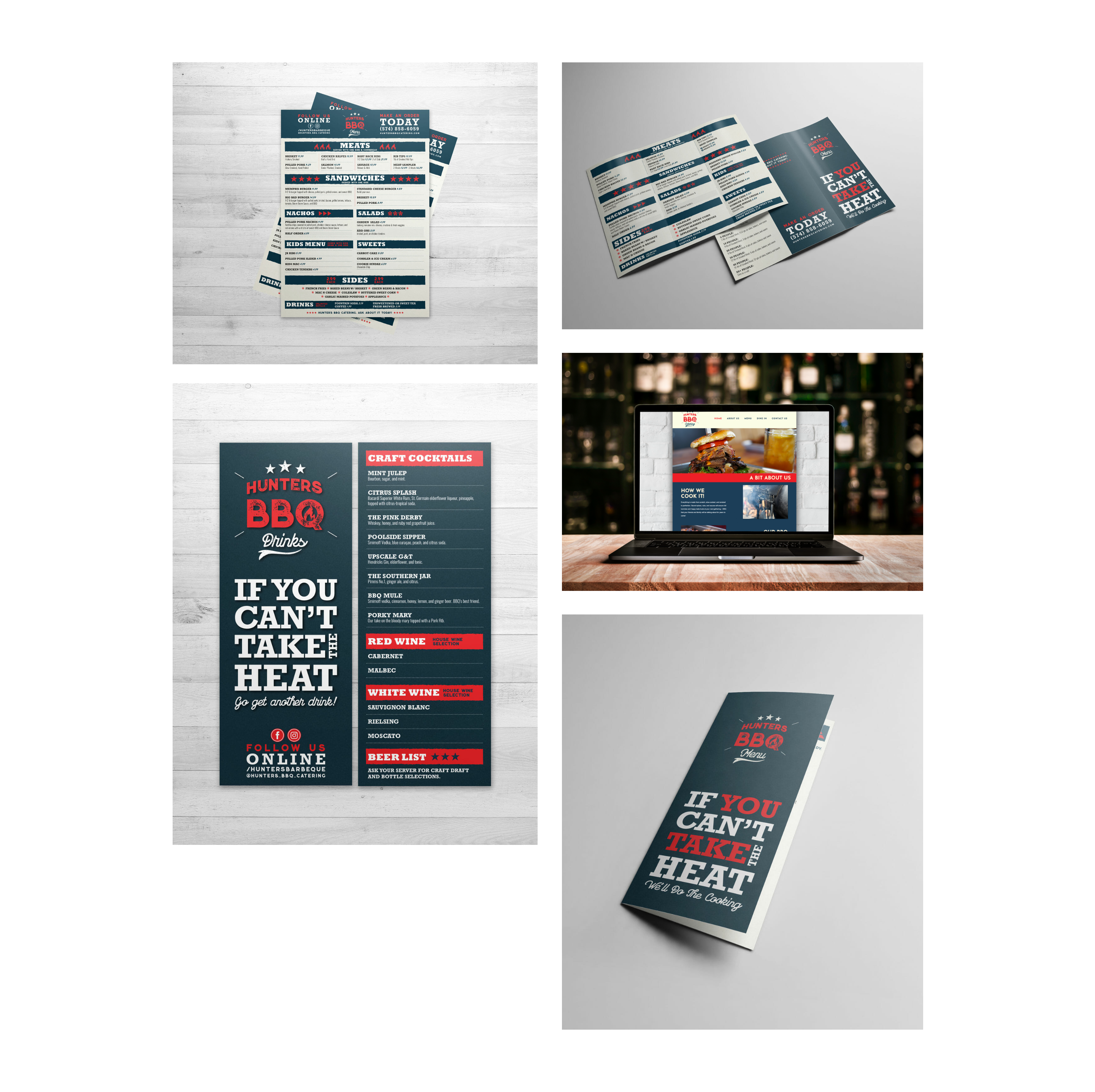 Hunters Hospitality portfolio Print Cell Phone laptop Mockup branding