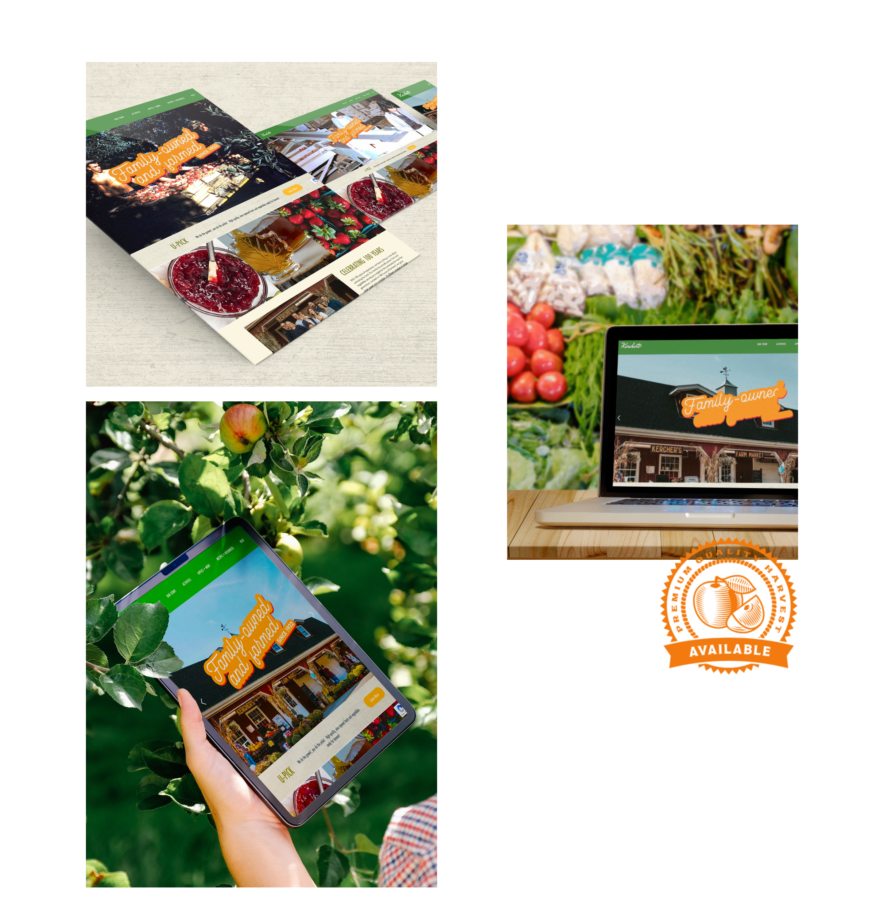 Kerchers Sunrise Orchards portfolio Print Cell Phone laptop Mockup branding