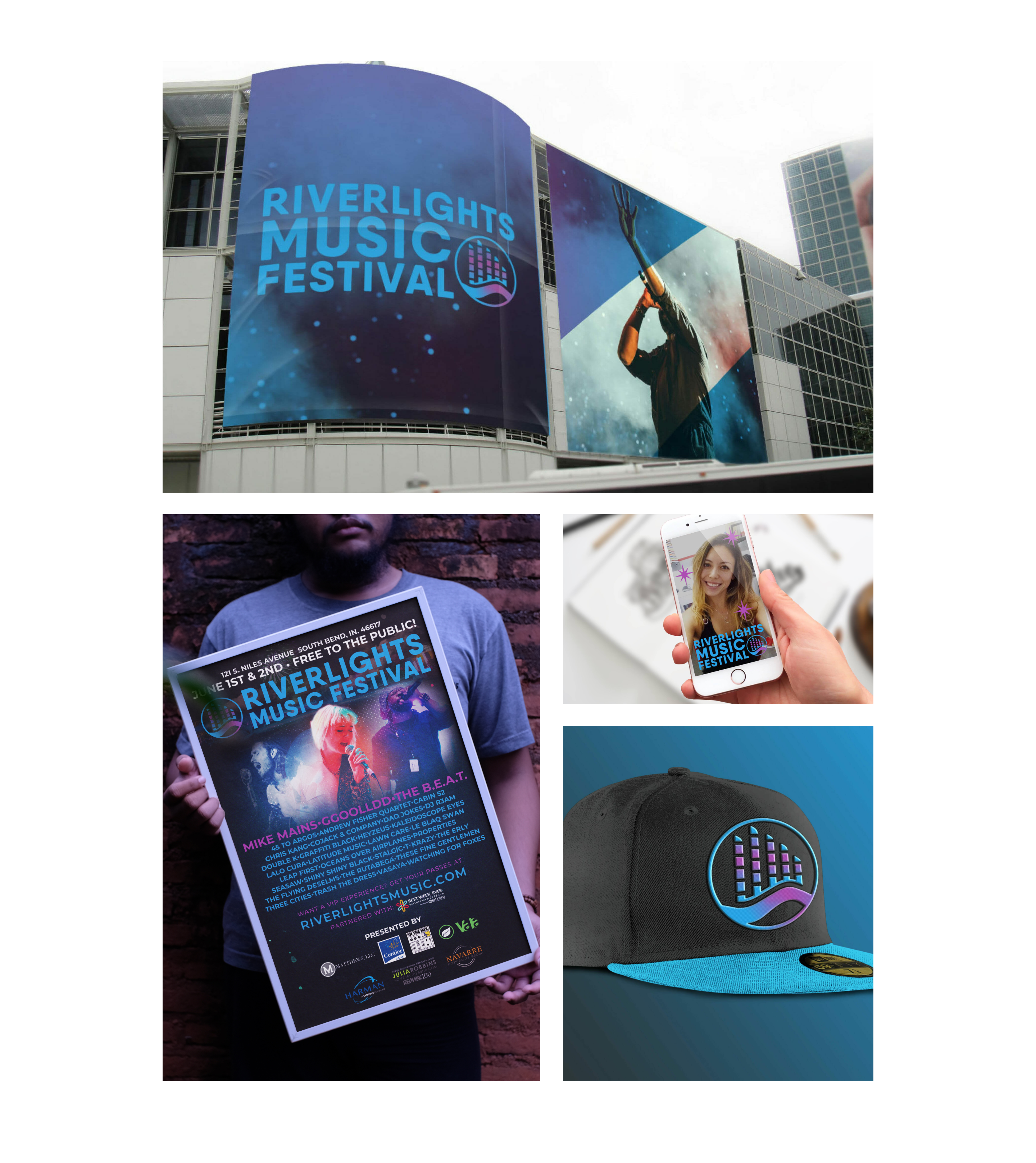River Lights portfolio Print Cell Phone laptop Mockup branding